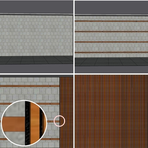 Paneles Acústicos de Madera para Techo y Pared, Color Marrón Nogal, Listones Grandes <span class=keywords><strong>Akupanel</strong></span> 600 Negros, Aislamiento Acústico para Interiores - Product Image 4
