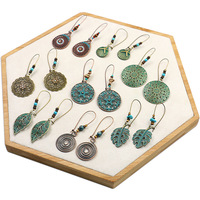 Boucles d'oreilles pendantes vintage bohèmes rétro baroques avec feuille de Monstera pour femme