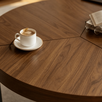 Ensemble de table à café et à thé en bois minimaliste de haute qualité et respectueux de l'environnement avec panneau en bois de noyer pour la salle à manger, l'hôtel, le salon