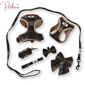 Harnais de sécurité pour chien le plus vendu - Harnais gilet réfléchissant à carreaux, réglable, anti-traction avec boucle rapide et respirant - Product Image 1