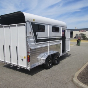 Semirremolque HERUI de Carga Angular para 2 Caballos con Doble Eje, Frenos Eléctricos, Capacidad de 4T, Remolque para Caballos Tipo Camper - Product Image 3