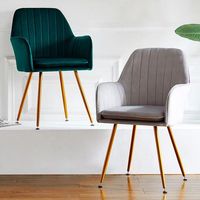 Chaises de salon en tissu velours nordique pas cher, design moderne et luxueux, chaises rembourrées pour salle à manger avec pieds en métal dorés