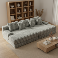 Modernes weißes quadratisches modulares Sofa-Set mit Schwammfüllung und Samtbezug für kleine Wohnzimmer