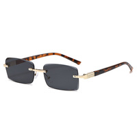 Lunettes de soleil unisexes polarisées UV400 sans monture en PC avec verres rouges, style Niche Fashion