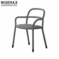 WISEMAX – meubles de salon minimaliste, cadre métallique Durable, chaise courbe, dossier, velours, chaise de salle à manger