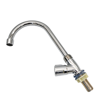 Robinet de cuisine pratique en plastique chromé électrolytique, monotrou, à col de cygne, pour comptoir
