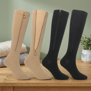 <b>Knee</b>-<b>Length</b> Zippered 100% Nylon Sports <b>Socks</b> Taiwan Made Easy Wear Functional Performance Calf <b>Length</b> Athletic <b>Socks</b> - Product Image 1