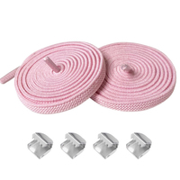 Vente en gros de lacets élastiques en polyester sans cravate lacets plats extensibles à la mode avec boucle paresseuse de différentes couleurs Rangement des lacets