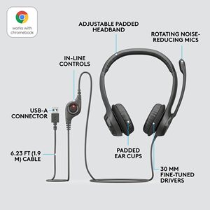 Logitech H390/H111 Business <strong>Headset</strong> Call <strong>Headset</strong> Factory Original Product Low Price Sales for Video Meetings <strong>Zoom</strong> - Product Image 5