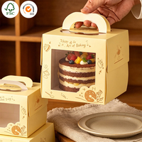 Boîte à gâteau triangulaire personnalisée, écologique, recyclable, imperméable, en papier alimentaire, avec poignée, pour mousse individuelle, pâtisserie, boulangerie