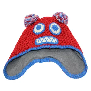 Wholesale customization of popular new knitted hat knit earflap hat