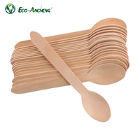 Partie jetable de supermarché utiliser couteau en bois fourchette cuillère couverts en vrac
