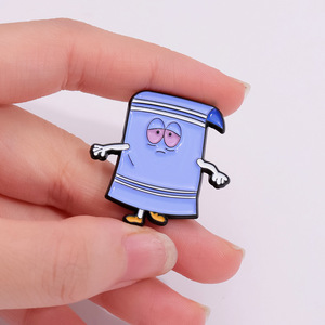 Bros paduan kartun bentuk penjahat kertas biru gulungan kertas Toilet Pin kerah Enamel - Product Image 4