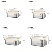 Boîtes alimentaires en acier inoxydable avec couvercle pour fruits frais, boîte repas cantine, boîte à bento, boîte à lunch personnalisée de qualité supérieure