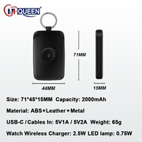 Llavero Personalizado con Banco de Energía Inalámbrico Magnético Portátil de Emergencia, 2000mAh, Iluminación LED, Ultra Delgado, Tipo-C para Reloj y Teléfono