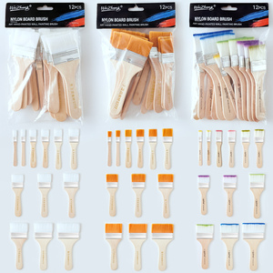 Pinceaux en nylon polyvalents de différentes tailles avec manche en bois pour les peintres d'art professionnels. - Product Image 6