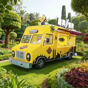 Desain Gerobak Jajanan Mini Mobile Food Truck Dapur Goreng Retro Restoran Beli Food Truck - Product Image 1