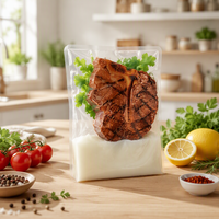Sacs sous vide en nylon de qualité alimentaire, étanches à l'humidité, sachets thermoscellables transparents pour sucre, lait, salade