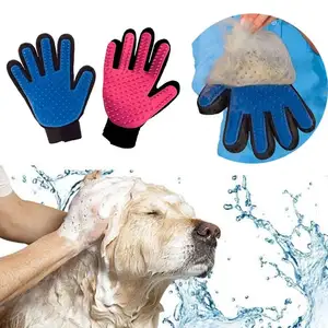Hot Sale Pet Supplier 2023 Pet Care Brush Glove Custom Silicone Pet Hair Remover Gloves Grooming Guantes de mascotas
