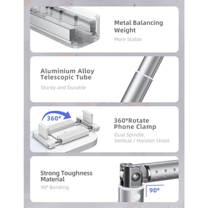 책상용 충전식 휴대폰 거치대 라이브 스트리밍 LED 조명 휴대용 셀카 조명 - Product Image 3