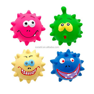 Squeaky Dog Brinquedos Soft Bouncy Durável Látex De Borracha Cão Bolas Interativo Chew Sound Pequeno Médio Cães Gatos Natural Fetch Jogando - Product Image 4