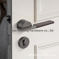 Poignée de porte intérieure en cuir véritable, moderne et minimaliste, en alliage de zinc, à fermeture magnétique silencieuse, pour villa et maison, vente directe usine