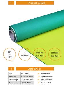 Résistant À hautes Températures D'<span class=keywords><strong>isolation</strong></span> Thermique En Polyuréthane Enduit <span class=keywords><strong>de</strong></span> Tissu <span class=keywords><strong>de</strong></span> Fiber <span class=keywords><strong>de</strong></span> Verre Ignifuge - Product Image 2
