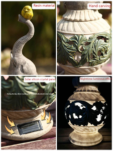 Statua Solare a Forma di <span class=keywords><strong>Elefante</strong></span> su Globo con Design di Farfalle <span class=keywords><strong>e</strong></span> Uccelli, Decorazione da Giardino per Esterni, Accensione/Spegnimento Automatico, Statua LED per Regalo Festivo - Product Image 6