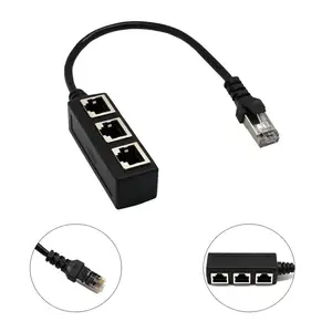 factory price RJ45 Ethernet Splitter Cable 1 Male to 3 Female LAN Adapter for network cable