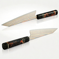 Couteau de chef japonais XITUO Kiritsuke 8 pouces en acier Damas cuivré, manche en bois stabilisé et fibre de carbone, logo personnalisé disponible