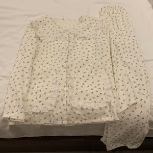 Primavera nuova moda stampa pantaloni lunghi a maniche lunghe pigiama di cotone nuvola da donna può essere indossato fuori dall'homewear - Product Image 2