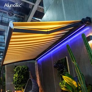 Auvent de pergola de jardin à commande à distance, toit rétractable, auvent de fenêtre d'hôtel, auvent à cassette avec lumières LED - Product Image 4