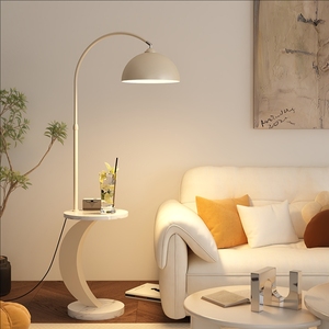 Lampada da Terra Minimalista Moderna da Salotto Accanto al Divano Comodino per Camera da Letto Lampada da Tavolo con Scaffale Integrato e Luce d'Atmosfera - Product Image 3