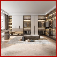Armoire Walk-in Haut de Gamme pour Chambre à Coucher, Dressing Modulaire Personnalisé en MDF, Meuble de Maison, Prix de Gros