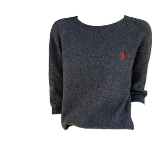 Pull en laine/viscose bleu à col rond pour femme, manches courtes, style streetwear, anti-rétrécissement, anti-boulochage, toutes saisons - Product Image 3
