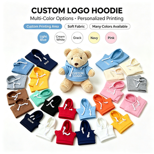 Portachiavi in Peluche a Forma di <span class=keywords><strong>Orsetto</strong></span> <span class=keywords><strong>con</strong></span> Logo Personalizzato Ricamato, in Cotone PP, Antistress, <span class=keywords><strong>con</strong></span> Cappuccio e T-shirt, Mini Ciondolo Imbottito di Alta Qualità - Product Image 4