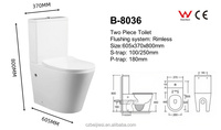 Ensemble WC moderne en céramique blanche avec chasse double, siphon en P, à poser au sol et suspendu au mur, pour salle de bain d'hôtel
