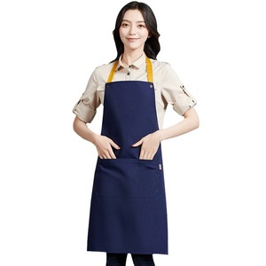 <b>Kitchen</b> <b>Apron</b> Dark Blue With Yellow Straps For Beverage Service Uniforms Waterproof Stain Resistant - Product Image 3
