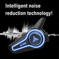 A3 PRO untuk Headset Interkom Bersepeda 5.3 dengan Peredam Kebisingan, Mute Satu Sentuhan, Jangkauan 1000m, Tahan Air IP67 untuk Bersepeda Bersama