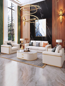 Furnistyle Ý Hiện Đại <span class=keywords><strong>3</strong></span> <span class=keywords><strong>2</strong></span> 1 Chỗ Ngồi Cắt Sofa Set Sang Trọng Modular Da Khung Gỗ Mở rộng Cho Biệt Thự Phòng Khách - Product Image 2