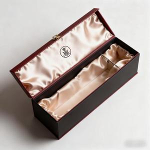 Boîtes d'emballage de luxe sur mesure <span class=keywords><strong>en</strong></span> <span class=keywords><strong>carton</strong></span> rigide noir mat pour coffrets de spiritueux, champagne, whisky, bouteilles de vin rouge, verres, boîte cadeau <span class=keywords><strong>en</strong></span> papier - Product Image 2