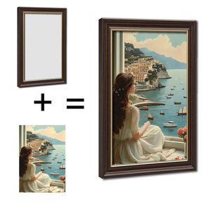 กรอบรูปไม้ลายไม้สีทองขนาด 20x30 ซม. พร้อมคำคม "เธอเชื่อว่าเธอทำได้" สำหรับตกแต่งห้องเด็กผู้หญิง - Product Image 1