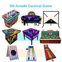 Machine de jeu de lancer de seaux électrique rotative de Noël, jeu de fête foraine avec des boîtes de conserve tournantes, pour location d'événements, stands et parcs d'aventure