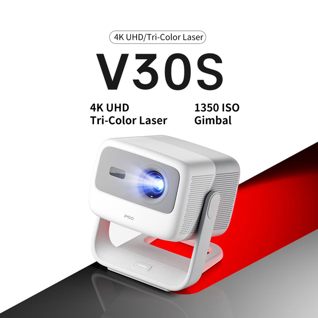 JMGO V30S 4K Tri-Color Laser Projector 1350 ISO 1600:1 Contrast Gimbal Auto Keystone Eye Protection MEMC Home Theater