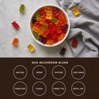 Gummies aux champignons purs haute puissance Cordyceps, Crinière de lion, Ganoderma Lucidum pour la concentration, 60 unités, Fabrication sous marque privée