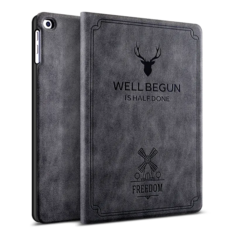 Flip Tablet Cover Deer pattern Case for iPad 5th/6th 2017/2018,Air1 & Air2 9.7 Inch Hard PC Back