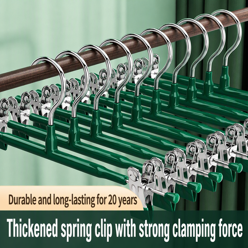 Pants Drying Rack with Clips PVC Coated Steel Wire Non-Slip Trouser ...
