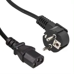 Standard Power Cord EU 2pin Power European Plug With IEC C13 Connector Power Cable