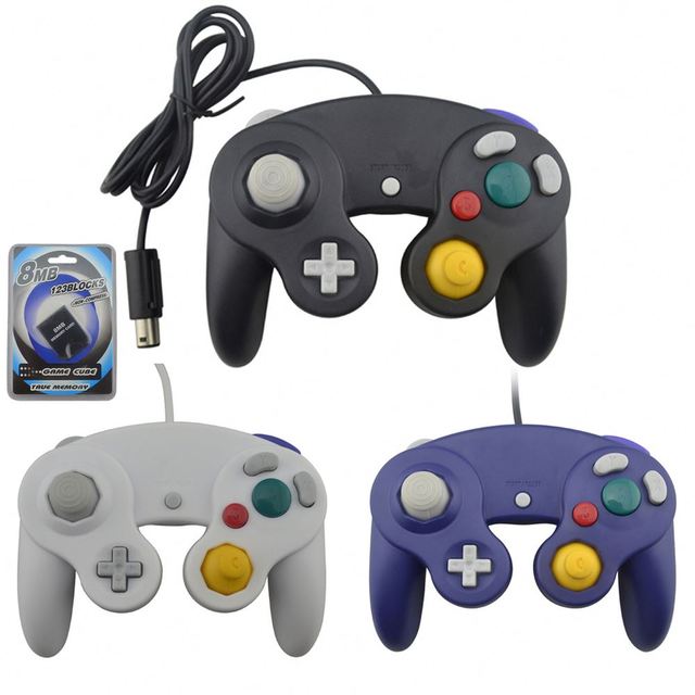 Wired Game Controller for N G-C Gamepad Wired Game Controller With 8MB Memory Card for Game-Cube for G-C for W-i-i Console