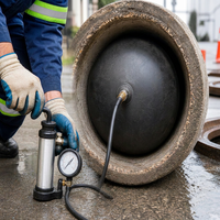 Kit de bouchons de test gonflables en caoutchouc naturel pour tuyaux, 2, 3 et 4 pouces, noirs, pour étanchéité et essais de pression